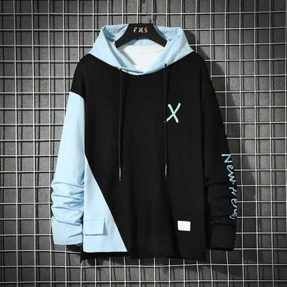 Cool Luxury Spring Autumn Striped Hoodie Sweatshirt Men's Thick Fleece Hip Hop High Streetwear Clothes Unique Design Long Sleeve Hoodies Casual Drawstring Hooded Sweatshirts
